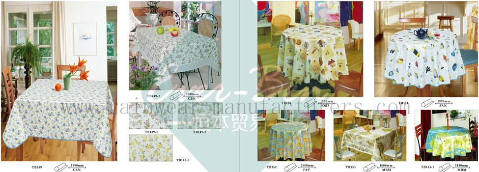 16-17 China Thick Vinyl Tablecloths Manufacturer
